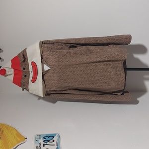 Underland sock monkey hooded shirt with footed pant pajama set XL
